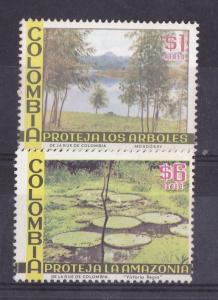 COLOMBIA Mch#1282/3 Tree MNH stamp Amazonia environment