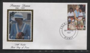 STAMP STATION PERTH Niger #944-5 CTO FDC Princess Diana Silk Cachet