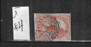 CANADA SCOTT #4 1852-57 BEAVER 3C IMPERFORATE - USED