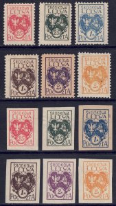 Central Lithuania #1-6*  perf & imperf sets  CV $4.80