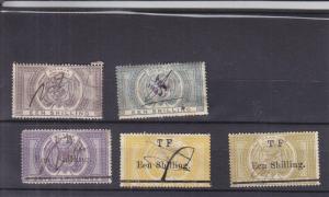 Orange Free State: Telegraph Tax Stamps, Grp 5 (23776)