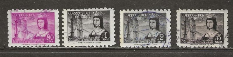 Ecuador Scott catalog # C257-C260 Used Short Set See Desc