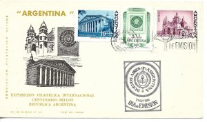 ARGENTINA 1961 CENTENARY OF FIRST POSTAGE STAMPS SPECIAL POSTMARKS FDC COVER