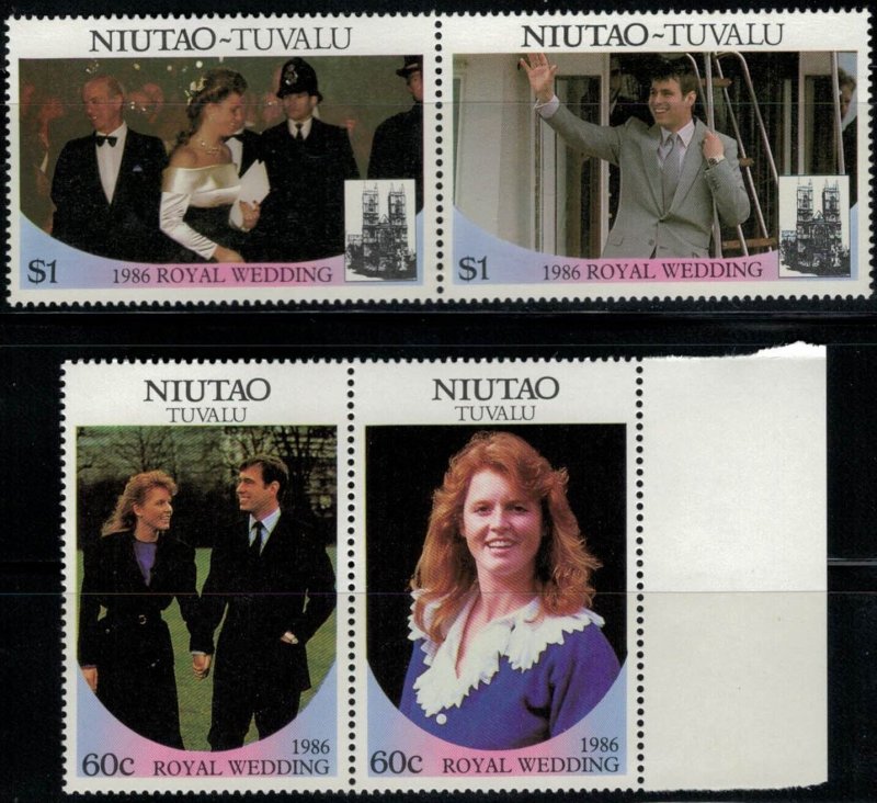 ZAYIX Royal Wedding Andrew & Fergie MNH Tuvalu - Niutao 51-52 pairs 030822-SM17M