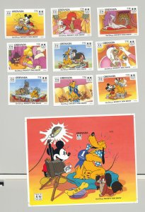 Grenada #2363-2374 Disney, Dogs 9v & 3v S/S Imperf Proofs, Missing Denomi