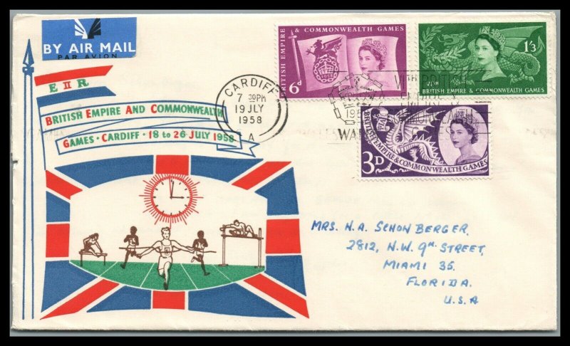 Great Britain PTS/BPA Sixth Commonwealth Games Cardif Slogan FDC  Scarce Cachet