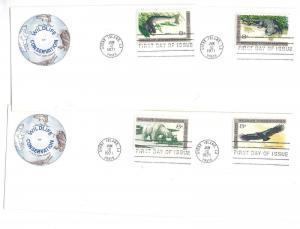 1427-30 Wildlife Conservation, House of Farnam, HF, 4 single, FDCs