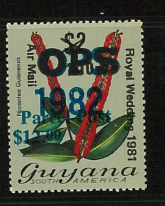 56812 - GUYANA - STAMPS: ORCHIDS - Overprinted stamp OPS 1982 Parcel post