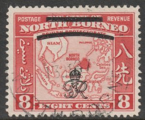 North Borneo Scott 228 - SG340, 1947 GviR Crown Colony 8c used