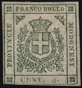 Italy Modena #10 Savoy Cross Provisional Government 5c Postage Stamp 1859 Unused