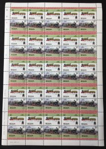 ST Vincent Bequia Trains Locomotives Sheets x 8 MNH (400 Stamps) BLK22 