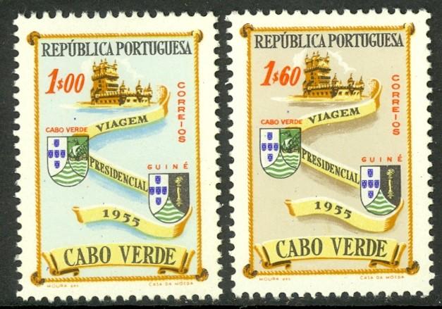 CAPE VERDE 1955 Presidential Visit Set of 2 Scott Nos. 298-299 MNH