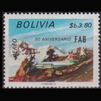 BOLIVIA 1974 - Scott# C332 Air Force 3.8b LH