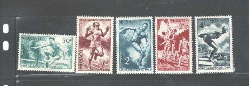 MONACO 1949 OLIMPIC GAMES #204-208  MNH