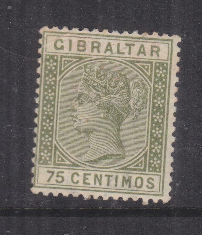 GIBRALTAR, 1890 75c. Olive Green, mnh., slight toning.