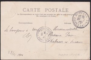 ALGERIA 1906 postcard used Tebessa to Tunisia..............................A9563