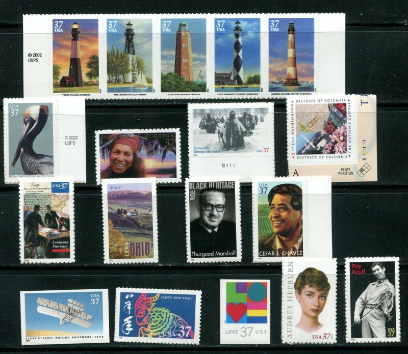 US 2003 Commemorative Year Set 66 stamps including 2 Sheets, Mint NH, see scans