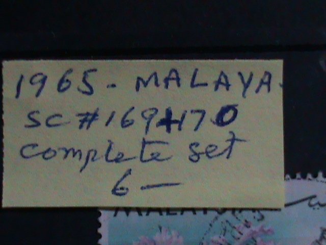 ​MALAYSIA STAMPS: 1965 SC#169 &170 -VERY OLD TWO USED SETS STAMP. VERY RARE
