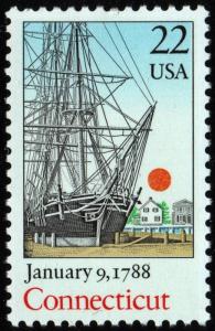 SC#2340 22¢ Bicentenary Statehood: Connecticut Single (1988) MNH