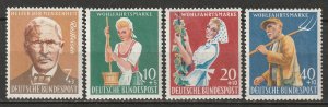 Germany 1958 Sc B362-5 set MNH**