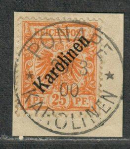 German Colony Caroline Islands Sc#5a Used/F-VF, On Piece Signed, Cv. $3100