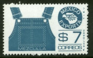 MEXICO Exporta 1122 $7P Overalls Dark blue Fluor Paper 7 MINT, NH. VF.