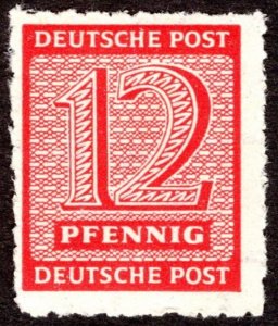 1945, Germany, 12pf, MH, Mi 119CX (Rouletted 9½-10)