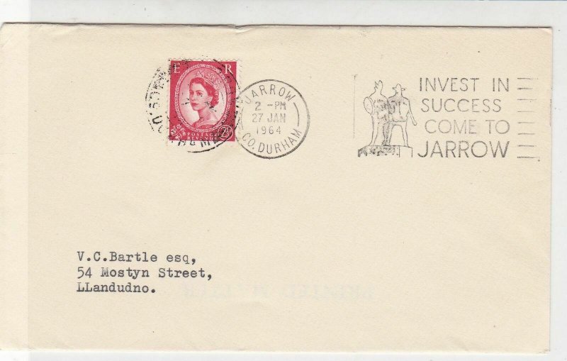 Britain 1964 Invest in Success Come To Jarrow Publicity Slogan Stamp Cover 31858