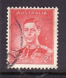 Australia-Sc#169-used 2p scarlet-KGVI-1937-46-