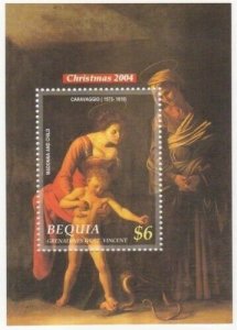 Bequia 2004 - Christmas Art - Souvenir Stamp sheet - Scott #354 - MNH