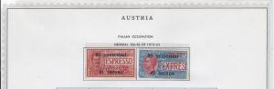 Austria, Italian Occupation N64-N73, NE2-NE3 [H] CV $22.00