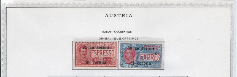 Austria, Italian Occupation N64-N73, NE2-NE3 [H] CV $22.00