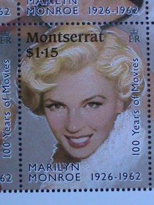 MORNTSERRAT-1995-CENTENARY OF MOVIES- SEXY MARILYN MONROE MNH SHEET-VERY FINE