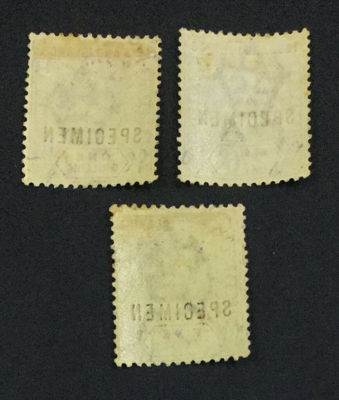 MOMEN: LEEWARD ISLANDS SG #26s-28s 1902 SPECIMEN MINT OG H £170 LOT #60940
