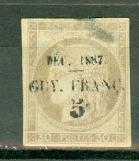 M: French Guiana 8 mint bad thin CV $155