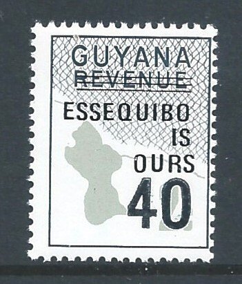 Guyana #506 NH Map Revenue Ovpt Essequibo & Surcharged ...