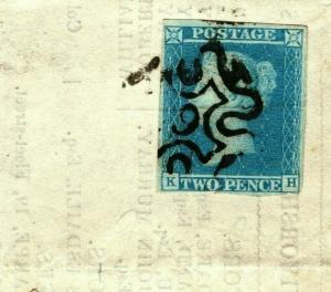 GB 2d BLUE Cover NUMBER 9 MX Maltese Cross SG.Cat £3,200- RARE {samwells}MS4351