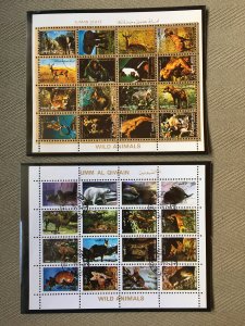 Umm Al Qiwain 1973 set of 9 Animal Mini Sheets