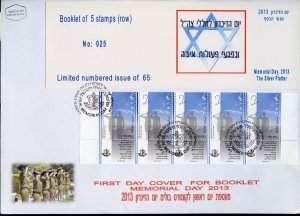 ISRAEL 2013 MEMORIAL DAY SEMI-OFFICAL BOOKLET ON FIRST DAY COVER