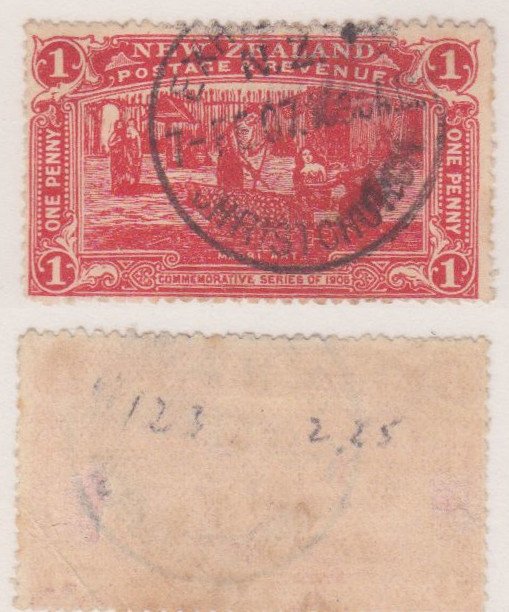 New Zealand #123 used CV $27.50 Expo cancel