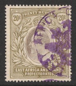 KENYA, UGANDA & TANGANYIKA 1904 KEVII 20R grey & stone, wmk mult crown. .