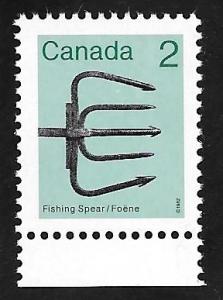 Canada #918 2 cents Fishing Spear Stamp mint OG NH EGRADED F-VF 75