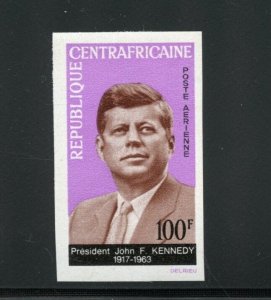 CENTRAL AFRICA JOHN F. KENNEDY MEMORIAL IMPERFORATE STAMP MINT NH