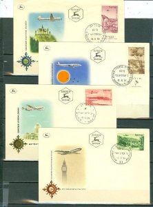 ISRAEL LOT of (7) AIRMAIL COVERS...NICE CACHETS