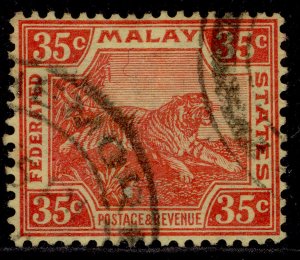 MALAYSIA - Fed. Malay GV SG72, 35c scarlet/pale yellow, FU. Cat £28. WMK SCRIPT