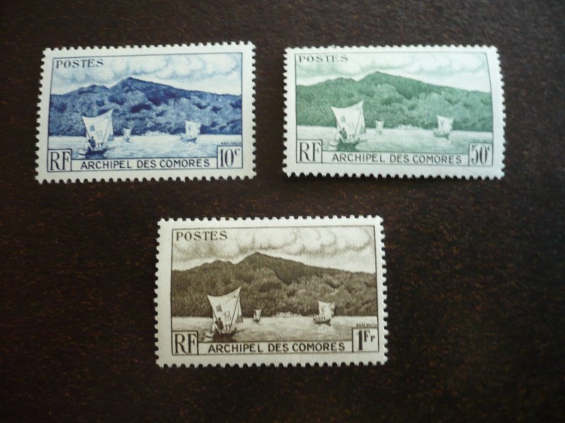 Stamps - Comoro Islands - Scott# 30-32 - Mint Hinged Part Set of 3 Stamps