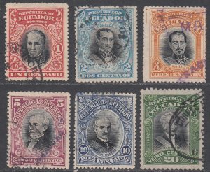 Ecuador 166-171 Used Short Set CV $1.60