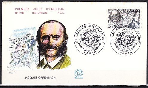 France, Scott cat. B536. Composer J. Offenbach issue. First day cover. ^