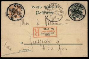 Germany SW Africa OTAVI DSWA GS 25pf Mi9 5pf Postal Card Expertized Cover 77797