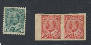 3x Canada Edward VII Stamps #89 -1c #90a -2c Imperf Pair Guide Value = $85.00